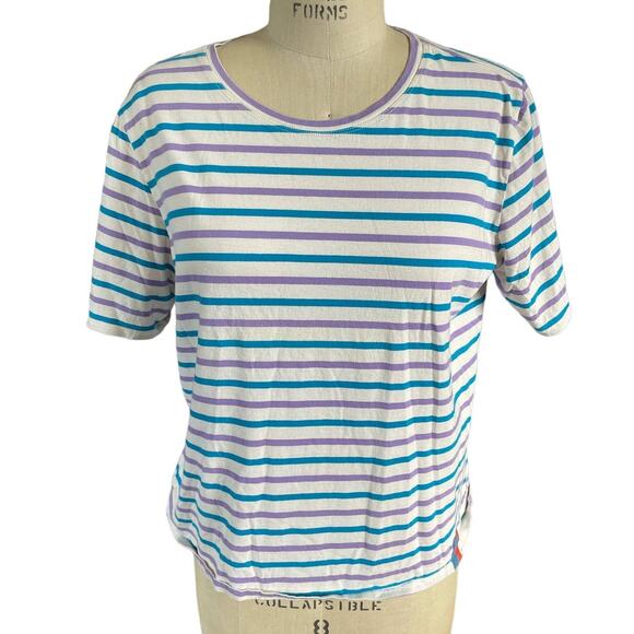 KULE The Modern Tee in Cream/Purple/Electric Size XL X-Large - Picture 1 of 7